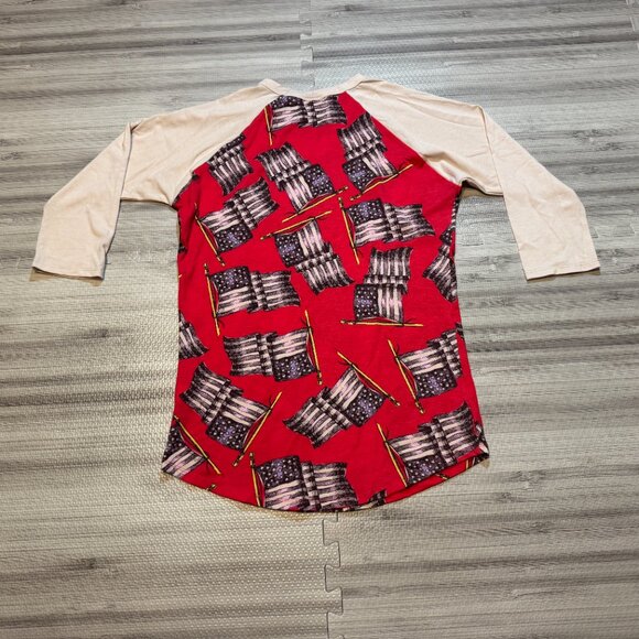 NWT Lularoe Women's Randy Patriotic American Flag Tee - Picture 4 of 4